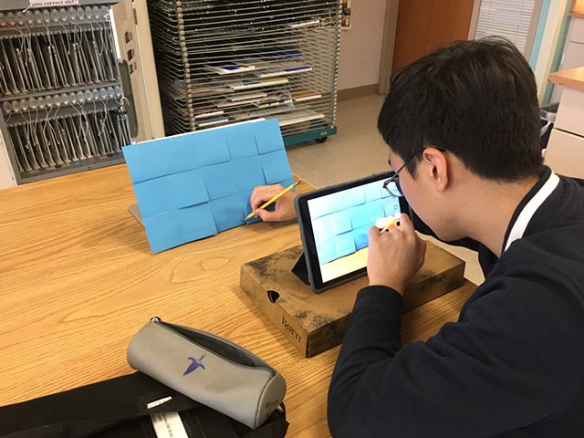 Student Stop-Motion animation process, grade 8