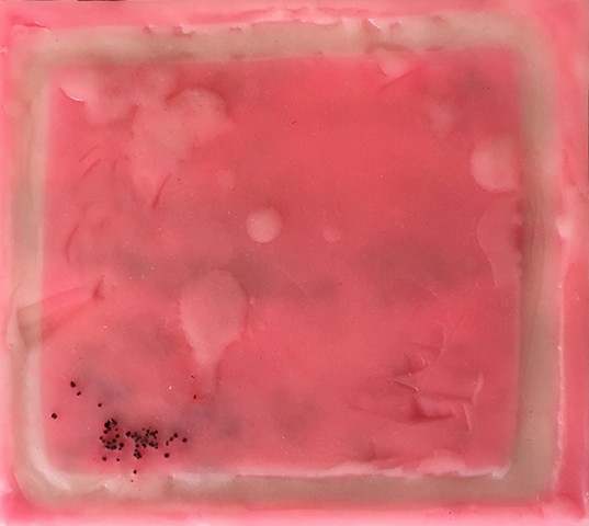Peruvian Pink 5.5” x 6” Encaustic and Pure Pigment on Pine