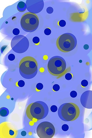 EXPLODED BLUES digital painting on archival paper