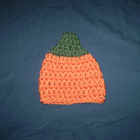 hand-crocheted pumpkin crocheted hat