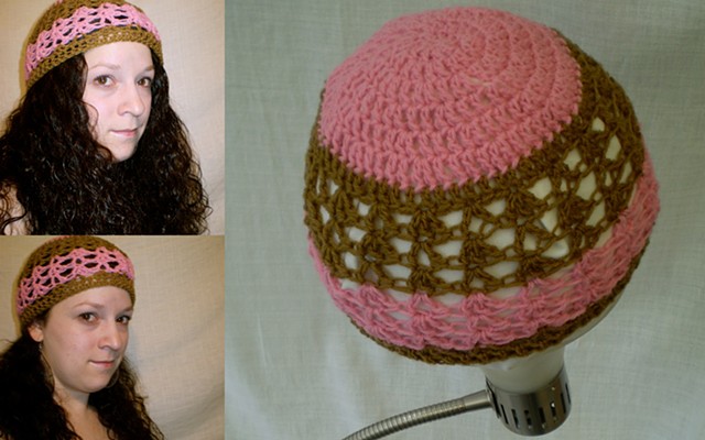 hand-crocheted stripe shell pattern hat by ashley seaman