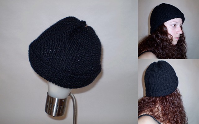 hand-knit cap with brim by ashley seaman