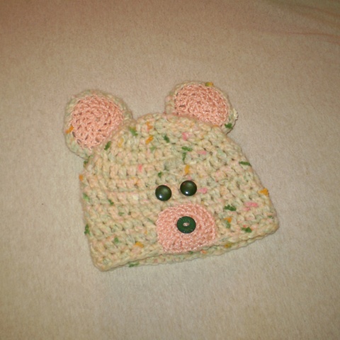 hand crocheted bear baby hat by ashley seaman