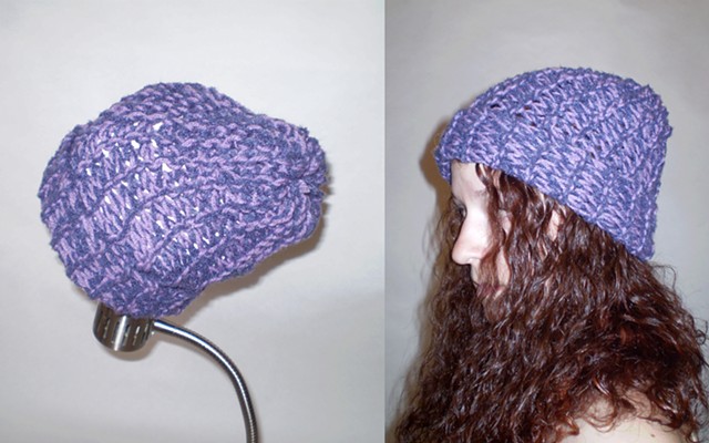 hand-knit hat with brim by ashley seaman