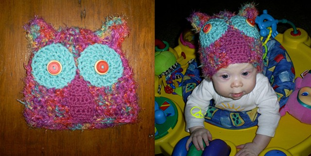hand crocheted hooty owl baby hat by ashley seaman