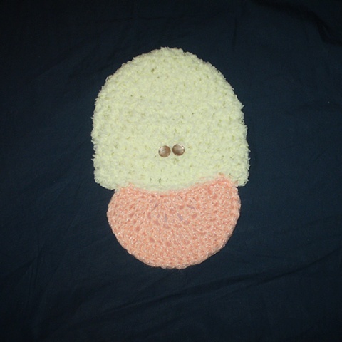 hand-crocheted duck baby hat