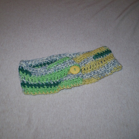 hand-crocheted button headband by ashley seaman