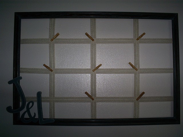 handmade photo clip frame with monogram