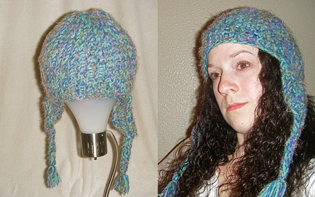 hand-knit viking hat with flaps by ashley seaman