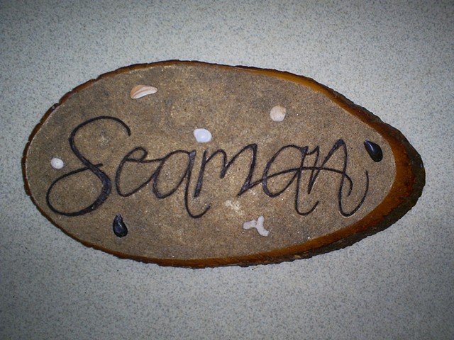 handmade wood burnt name sign by ashley seaman