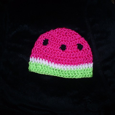 hand crocheted watermelon baby hat by ashley seaman