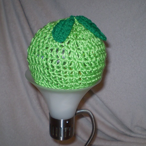 hand-crocheted apple crocheted hat