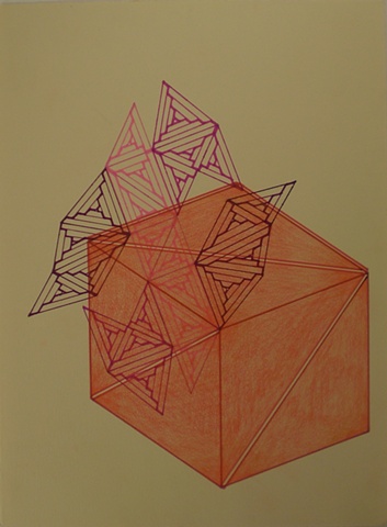 tetrahedron cube drawing