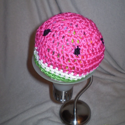 hand crocheted watermelon baby hat by ashley seaman