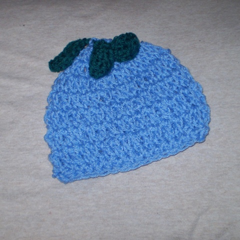 hand-crocheted blueberry crocheted hat