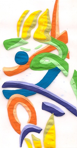 loop pattern gouache painting