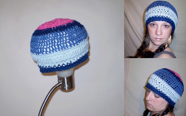 hand-crocheted stripe hat by ashley seaman