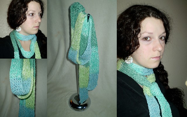 hand-knit stripe scarf by ashley seaman
