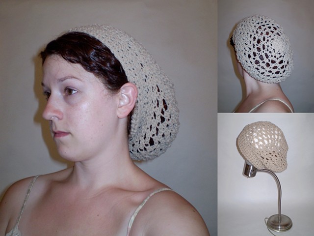 hand-crocheted snood hat by ashley seaman