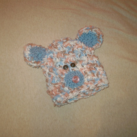 hand crocheted bear baby hat by ashley seaman