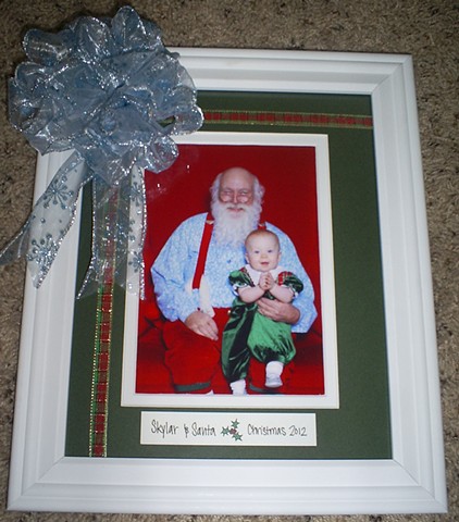 christmas photo baby with santa in custom frame