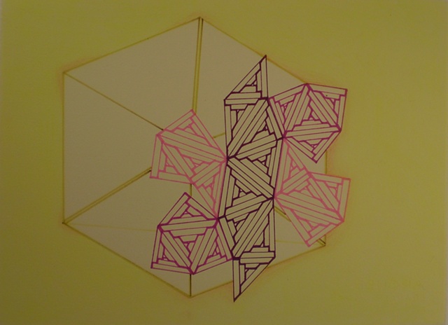 tetrahedron cube drawing
