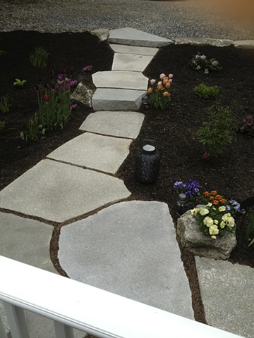granite stepping stone walkway