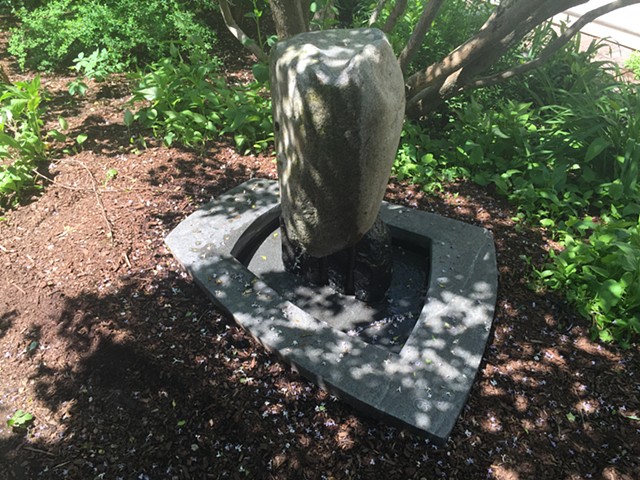 this boulder fountain by jordan smith is pictured on display at June Lacombe sculpture