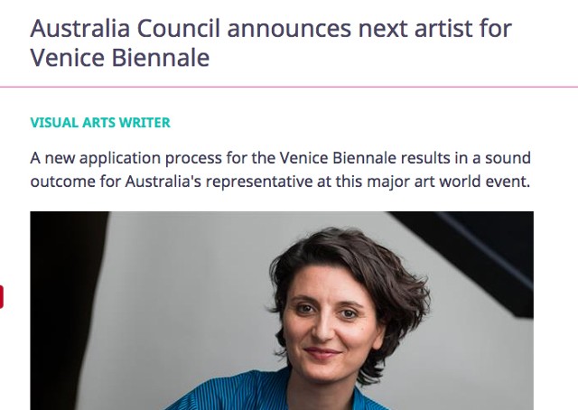 Artshub - Australia Council announces next artist for Venice Bienniale