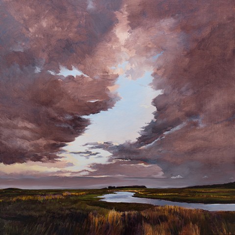 Dan Fionte's painting of The Great Marsh, from the Plum Island Turnpike, Newbury, Massachusetts.