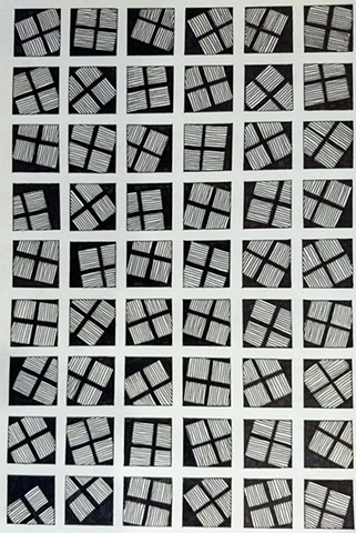 Arrangement of squares within a grid framework