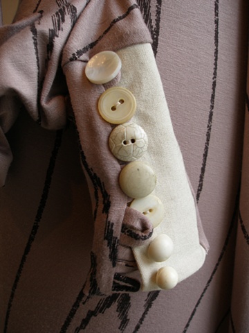 vintage buttons on printed modal cuffs