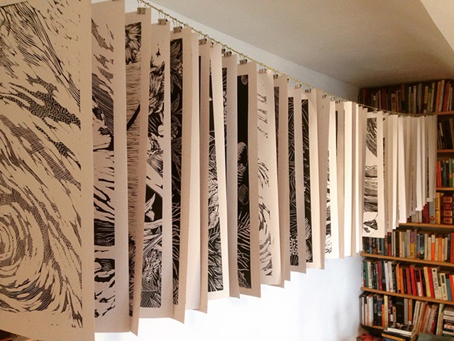 48 woodblocks printed and drying