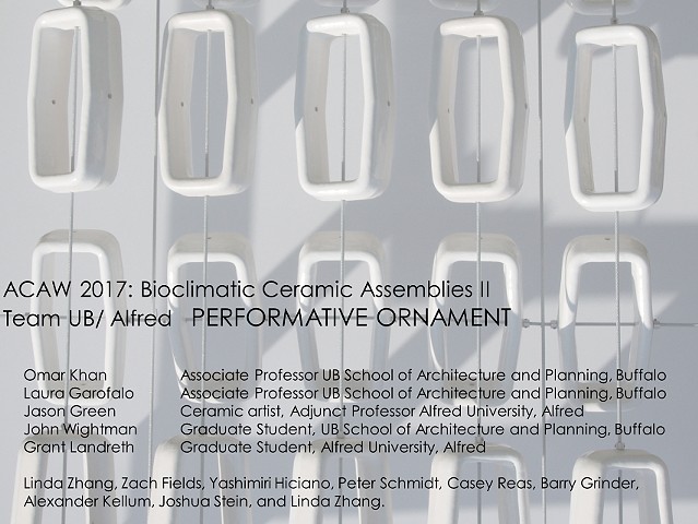 Performative Ornament Bioclimatic Assemblies Workshop  Architectural Ceramic Assemblies Workshop