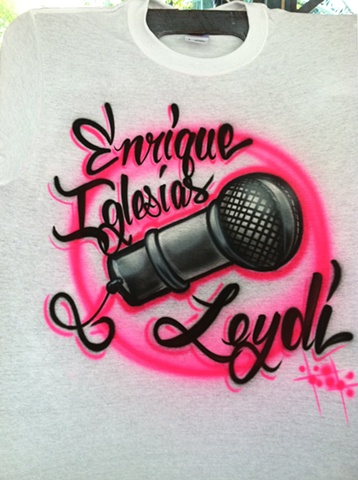 Microphone with Script Font