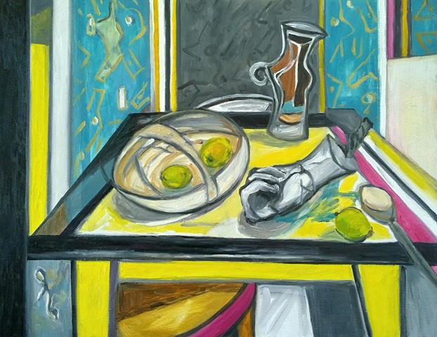 Lemon Table with Artefacts