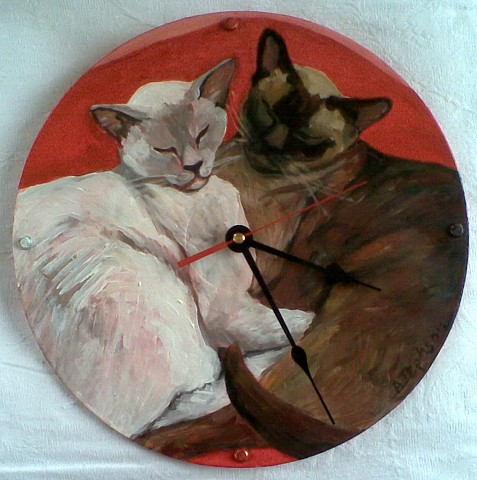Two Cats Clock