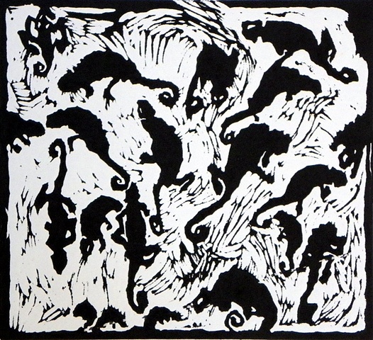 Wild Creatures- Drawings, Lino Cuts