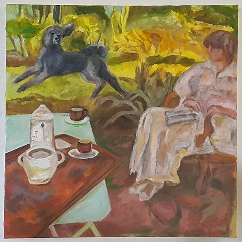 Bonnard's Poodle Trying to Catch Madam's Attention