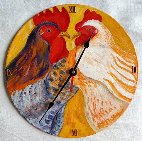 Yellow Chickens Clock