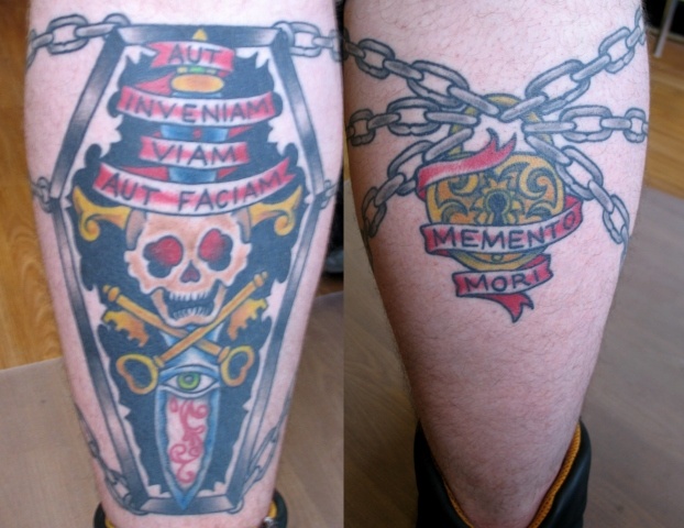 Peter McLeod Tattoo Tradtional Coffin Memento Mori tattoo