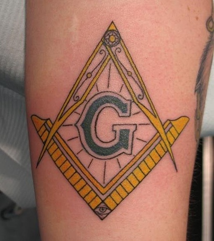 Peter McLeod Tattoo square and compass Freemason tattoo