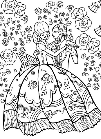 B&W Lineart, and Coloring Book Illustration
