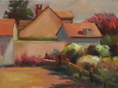 shelley lowenstein plein air landscape house palette painting france burgundy summer