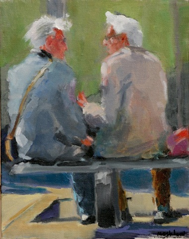 gesture painting figurative two men oil painting shelley lowenstein