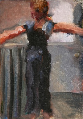 oil gesture figurative painting woman doing yoga shelley lowenstein