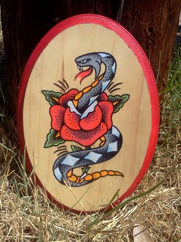 Snake & Rose (influenced by Sailor Jerry)