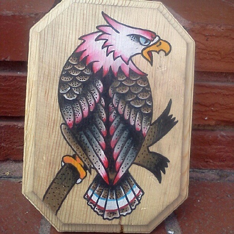 Eagle from a Sailor Jerry acetate stencil 