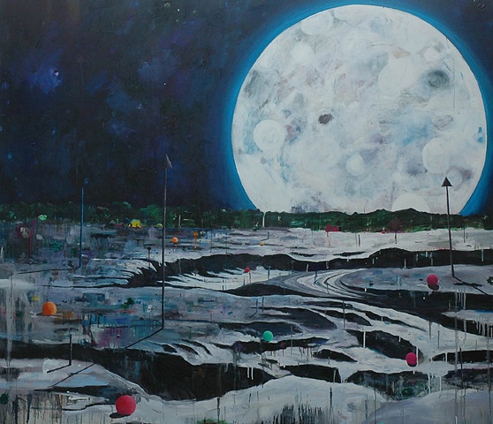 We saw the splender of the moon.
Oil on canvas. 
183 x 210 cm 
2006