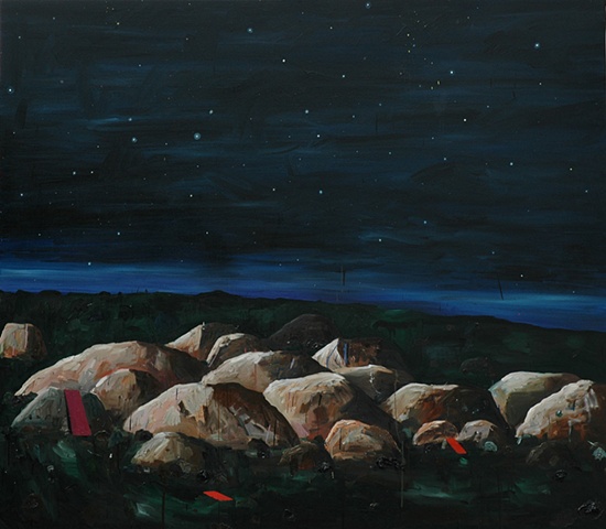 We came out to see once more the stars. 
Oil on canvas,
183 x 210cm
2005